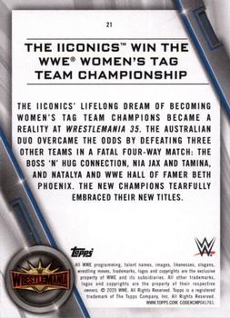 2020 Topps WWE Women's Division #21 The Iiconics Win the WWE Women's Tag Team Championship Back