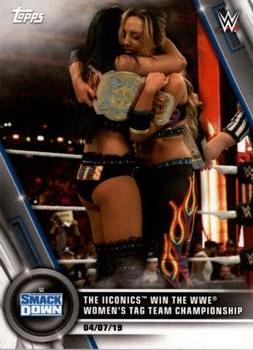 2020 Topps WWE Women's Division #21 The Iiconics Win the WWE Women's Tag Team Championship Front