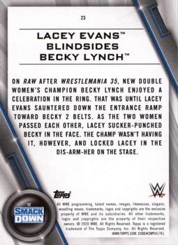 2020 Topps WWE Women's Division #23 Lacey Evans Blindsides Becky Lynch Back