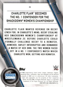 2020 Topps WWE Women's Division #26 Charlotte Flair Becomes the No. 1 Contender for the SmackDown Women's Championship Back