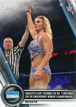 2020 Topps WWE Women's Division #26 Charlotte Flair Becomes the No. 1 Contender for the SmackDown Women's Championship Front