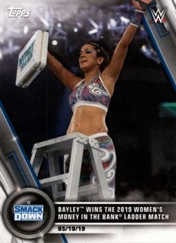 2020 Topps WWE Women's Division #29 Bayley Wins the 2019 Women's Money in the Bank Ladder Match Front