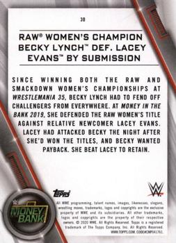 2020 Topps WWE Women's Division #30 Raw Women's Champion Becky Lynch def. Lacey Evans by Submission Back