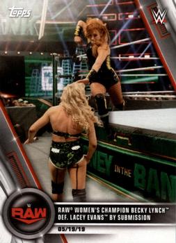 2020 Topps WWE Women's Division #30 Raw Women's Champion Becky Lynch def. Lacey Evans by Submission Front