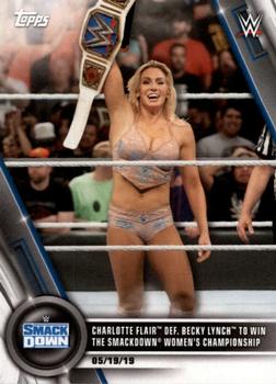 2020 Topps WWE Women's Division #31 Charlotte Flair def. Becky Lynch to Win the SmackDown Women's Championoship Front