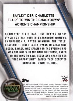 2020 Topps WWE Women's Division #32 Bayley def. Charlotte Flair to Win the SmackDown Women's Championship Back
