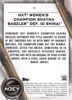 2020 Topps WWE Women's Division #33 NXT Women's Champion Shayna Baszler def. Io Shirai Back