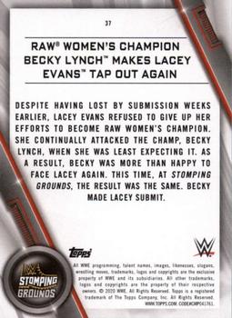 2020 Topps WWE Women's Division #37 Raw Women's Champion Becky Lynch Makes Lacey Evans Tap Out Again Back