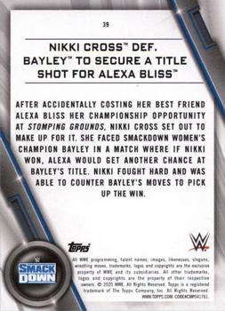 2020 Topps WWE Women's Division #39 Nikki Cross def. Bayley to Secure a Title Shot for Alexa Bliss Back