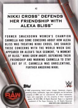 2020 Topps WWE Women's Division #42 Nikki Cross Defends Her Friendship with Alexa Bliss Back