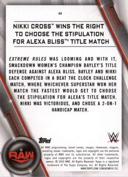 2020 Topps WWE Women's Division #44 Nikki Cross Wins the Right to Choose the Stipulation for Alexa Bliss' Title Match Back