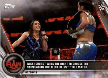2020 Topps WWE Women's Division #44 Nikki Cross Wins the Right to Choose the Stipulation for Alexa Bliss' Title Match Front