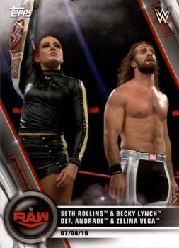 2020 Topps WWE Women's Division #45 Seth Rollins & Becky Lynch def. Andrade & Zelina Vega Front