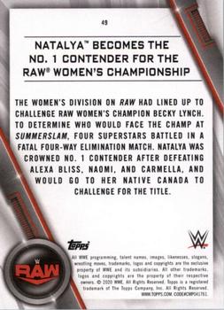 2020 Topps WWE Women's Division #49 Natalya Becomes the No. 1 Contender for the Raw Women's Championship Back