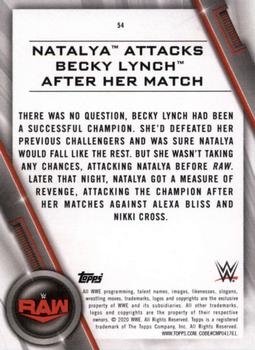 2020 Topps WWE Women's Division #54 Natalya Attacks Becky Lynch After Her Match Back