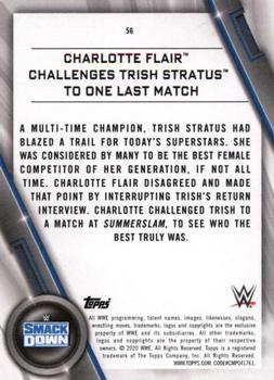 2020 Topps WWE Women's Division #56 Charlotte Flair Challenges Trish Stratus to One Last Match Back