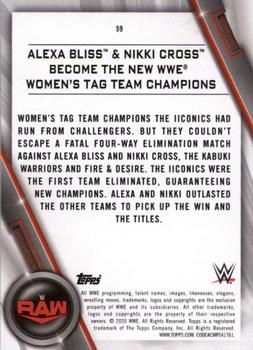 2020 Topps WWE Women's Division #59 Alexa Bliss & Nikki Cross Become the New WWE Women's Tag Team Champions Back