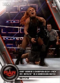 2020 Topps WWE Women's Division #63 Raw Women's Champion Becky Lynch def. Natalya in a Submission Match Front