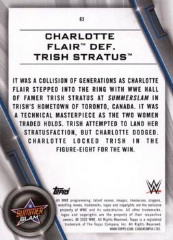 2020 Topps WWE Women's Division #65 Charlotte Flair def. Trish Stratus Back