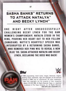 2020 Topps WWE Women's Division #67 Sasha Banks Returns to Attack Natalya and Becky Lynch Back