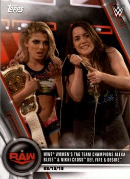 2020 Topps WWE Women's Division #69 WWE Women's Tag Team Champions Alexa Bliss & Nikki Cross def. Fire & Desire Front