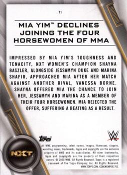 2020 Topps WWE Women's Division #71 Mia Yim Declines Joining The Four Horsewomen of MMA Back