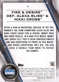 2020 Topps WWE Women's Division #78 Fire & Desire def. Alexa Bliss & Nikki Cross Back