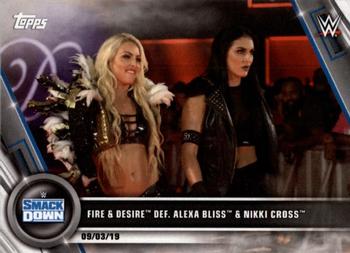 2020 Topps WWE Women's Division #78 Fire & Desire def. Alexa Bliss & Nikki Cross Front
