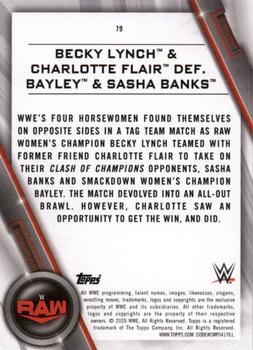 2020 Topps WWE Women's Division #79 Becky Lynch & Charlotte Flair def. Bayley & Sasha Banks Back