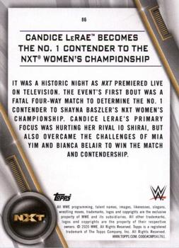 2020 Topps WWE Women's Division #86 Candice LeRae Becomes the No. 1 Contender to the NXT Women's Championship Back