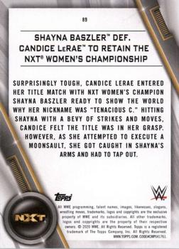 2020 Topps WWE Women's Division #89 Shayna Baszler def. Candice LeRae to Retain the NXT Women's Championship Back