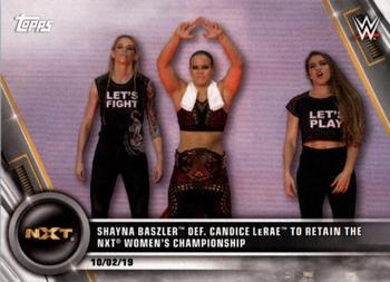 2020 Topps WWE Women's Division #89 Shayna Baszler def. Candice LeRae to Retain the NXT Women's Championship Front
