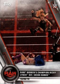 2020 Topps WWE Women's Division #92 Raw Women's Champion Becky Lynch def. Sasha Banks Front