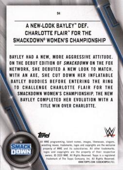 2020 Topps WWE Women's Division #94 A New-Look Bayley def. Charlotte Flair for the SmackDown Women's Championship Back