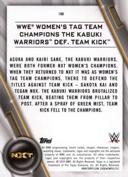2020 Topps WWE Women's Division #100 WWE Women's Tag Team Champions The Kabuki Warriors def. Team Kick Back