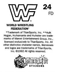 1992 Merlin WWF Stickers (England) #24 Max Moon Back