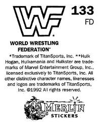 1992 Merlin WWF Stickers (England) #133 El Matador Back