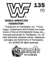 1992 Merlin WWF Stickers (England) #135 El Matador Back