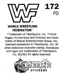 1992 Merlin WWF Stickers (England) #172 Bob Backlund Back