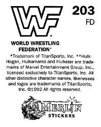 1992 Merlin WWF Stickers (England) #203 Kamala Back