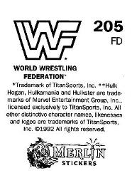 1992 Merlin WWF Stickers (England) #205 Kamala Back