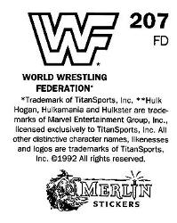 1992 Merlin WWF Stickers (England) #207 Kamala Back