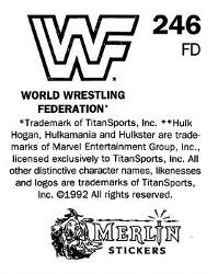 1992 Merlin WWF Stickers (England) #246 Shawn Michaels Back