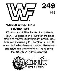 1992 Merlin WWF Stickers (England) #249 Shawn Michaels / Sensational Sherri Back