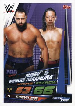 2019 Topps Slam Attax Universe WWE #179 Rusev / Shinsuke Nakamura Front
