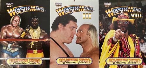 1993 Coliseum Video WWF WrestleMania - Panels #1/3/8 Wrestlemania / Wrestlemania III / Wrestlemania VIII Front