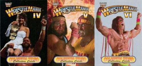1993 Coliseum Video WWF WrestleMania - Panels #4/5/6 Wrestlemania IV / Wrestlemania V / Wrestlemania VI Front