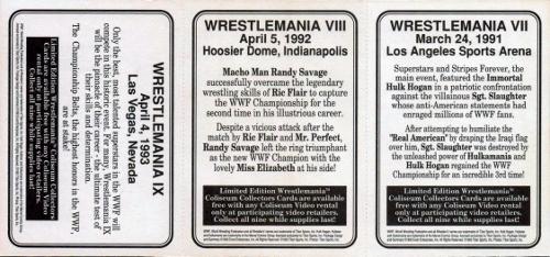 1993 Coliseum Video WWF WrestleMania - Panels #7/8/9 Wrestlemania VII / Wrestlemania VIII / Wrestlemania IX Back
