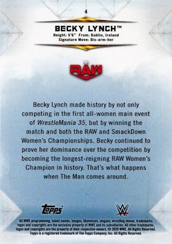 2020 Topps WWE Undisputed - Orange #4 Becky Lynch Back