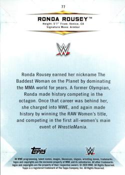 2020 Topps WWE Undisputed - Orange #77 Ronda Rousey Back